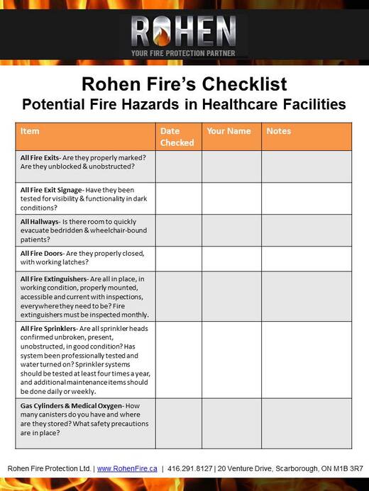 Thanks for Downloading our Fire Hazards in Healthcare Checklist